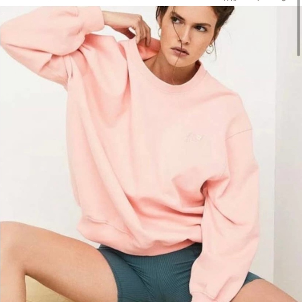 Revolve For Love & Lemons Peach Alex Oversized Embroidered Crew Sweatshirt